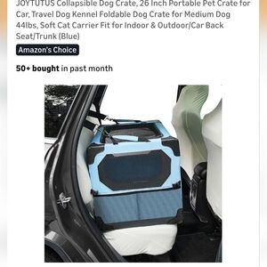 Collapsible Blue Dog Crate for Car
